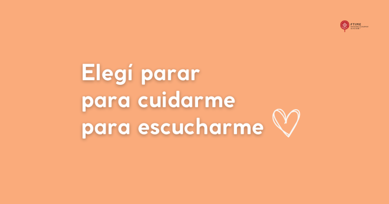 Elegí parar para cuidarme, para escucharme.